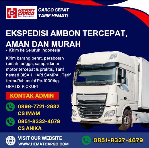Ekspedisi Murah Ambon Aman, Cepat Terpercaya – Hemat Cargo Ekspress