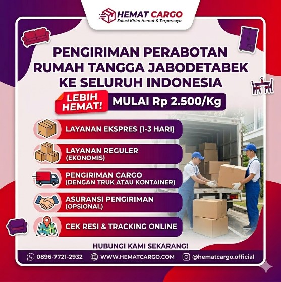 Jasa Ekspedisi Kirim Perabotan Rumah Tangga Semarang Murah Mulai Rp 2.500/Kg (Bisa Lebih Hemat!)